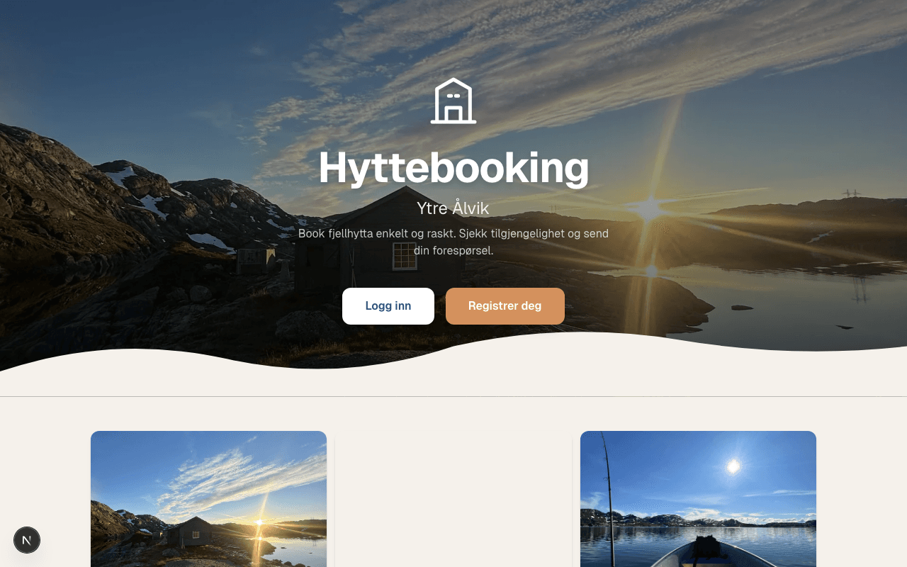 Skjermbilde av Hyttebooking